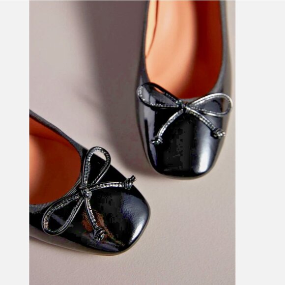 ANTHROPOLOGIE Bibi Lou Heeled Ballet Bow Pumps in Black Sz 41 - NIB!! - Picture 3 of 9